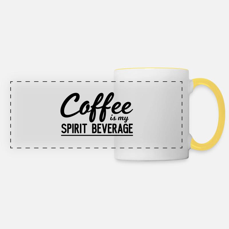 Coffee Is My Spirit Beverage - Panoramic Mug - white/yellow