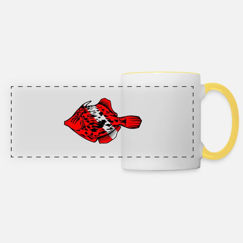 File fish by Scuba.Style - Panoramic Mug - white/yellow
