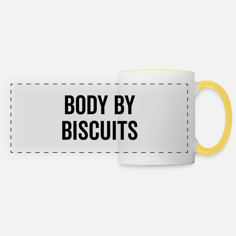 Body by Biscuits - Panoramic Mug - white/yellow