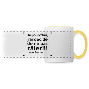 j'ai décidé de... - Mug panoramique contrasté et blanc - blanc/jaune - Devant