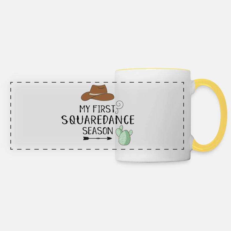 Square Dance - Panoramic Mug - white/yellow