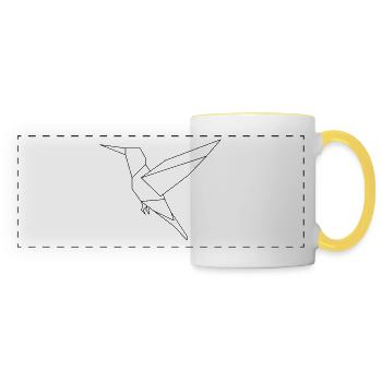 Vogel Geometrisch Abstrakt Dreieck Formen Kunst - Panoramatasse - Weiß/Gelb - Vorne