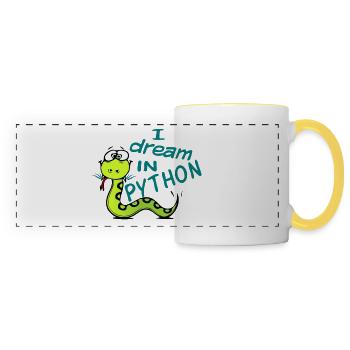 Python Programmierer - Panoramatasse - Weiß/Gelb - Vorne