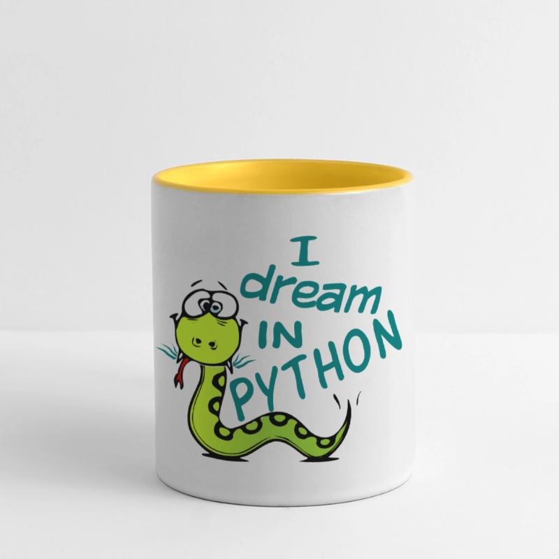 Programmeur Python Mug panoramique contrasté et blanc
