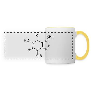 Koffein Kaffe - Panoramatasse - Weiß/Gelb - Vorne
