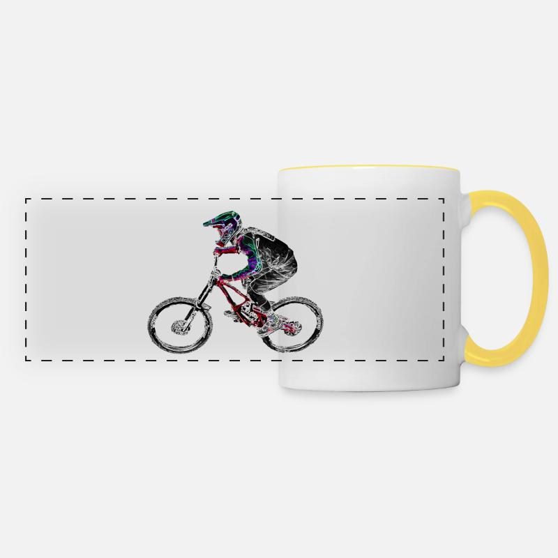 mountain bike mtb downhill - Panoramic Mug - white/yellow