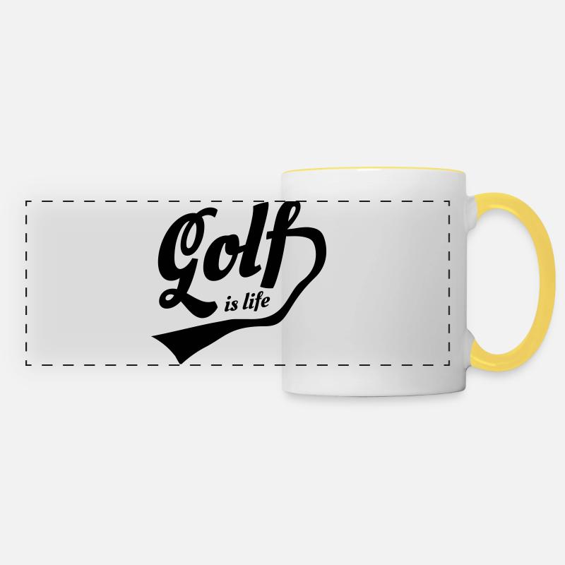 vague est la conception rétro de la vie - Mug panoramique contrasté et blanc - blanc/jaune