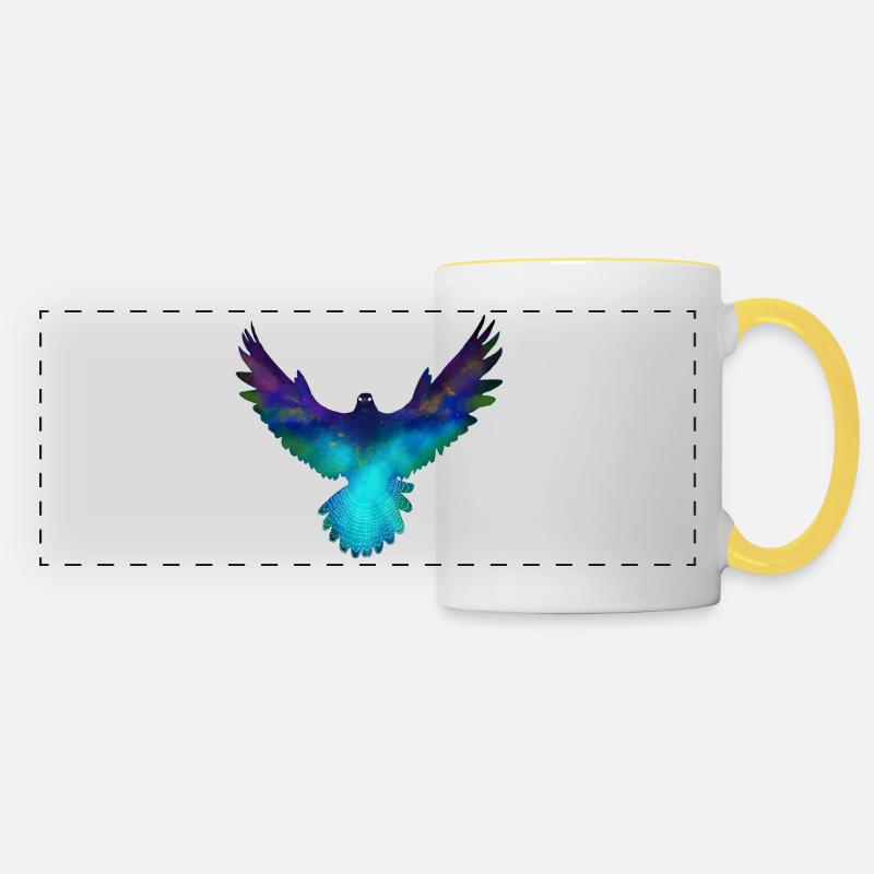 eagle falcon - Panoramic Mug - white/yellow