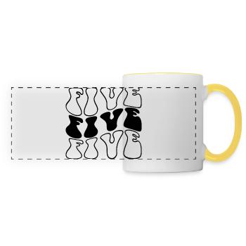Five 5th Birthday Kids Boys Girls 5 Years Old - Panoramic Mug - white/yellow - Front