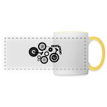 Vélo - Mug panoramique contrasté et blanc - blanc/jaune - Devant