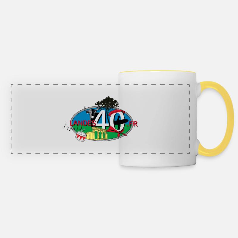 landes40.fr - Panoramic Mug - white/yellow