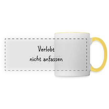 verlobt nicht anfassen - Panoramatasse - Weiß/Gelb - Vorne