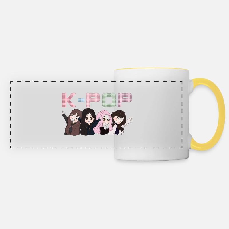 K-pop. - Mug panoramique contrasté et blanc - blanc/jaune