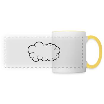 Conception de nuages de bulles vocales - Mug panoramique contrasté et blanc - blanc/jaune - Devant