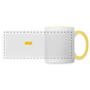 Papa à charger s’il vous plaît attendre ... Fête des pères - Mug panoramique contrasté et blanc - blanc/jaune - Devant