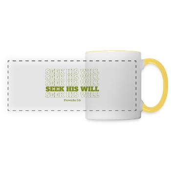 Seek His will - Panoramic Mug - white/yellow - Front