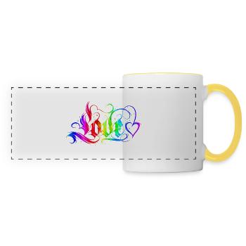 Love Quotes amore Flowers Women girl fashion female - Panoramic Mug - white/yellow - Front