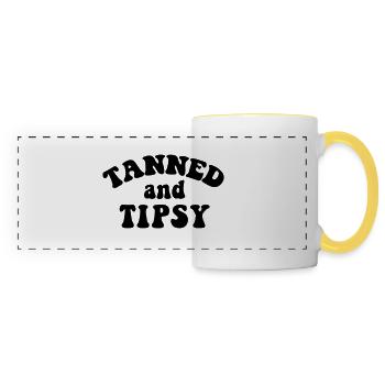 tanned and tipsy - Panoramic Mug - white/yellow - Front