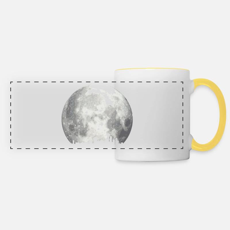 full moon skyline - Mug panoramique contrasté et blanc - blanc/jaune