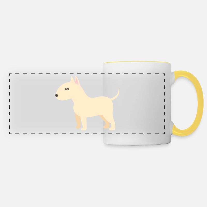 bullterrier - Panoramatasse - Weiß/Gelb
