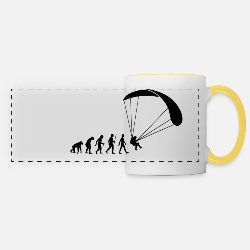Paragliding evolution - Panoramic Mug - white/yellow