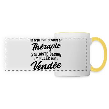 Thérapie Vendée - Mug panoramique contrasté et blanc - blanc/jaune - Devant