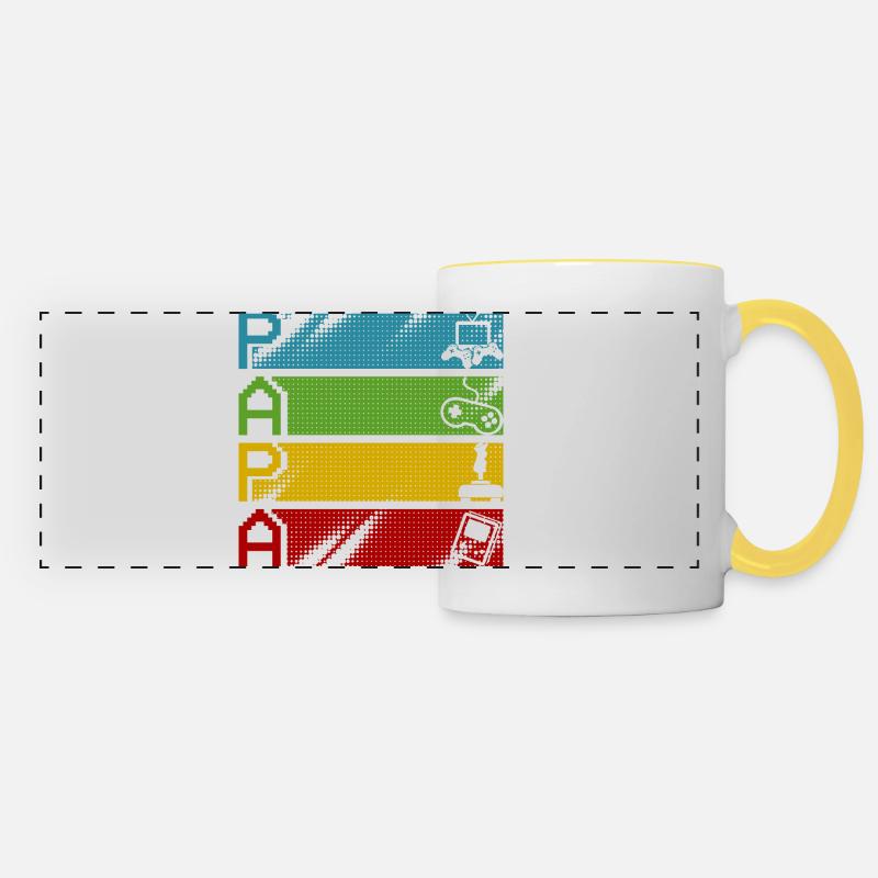 Retro Gamers Pixel Multicolor - Panoramic Mug - white/yellow