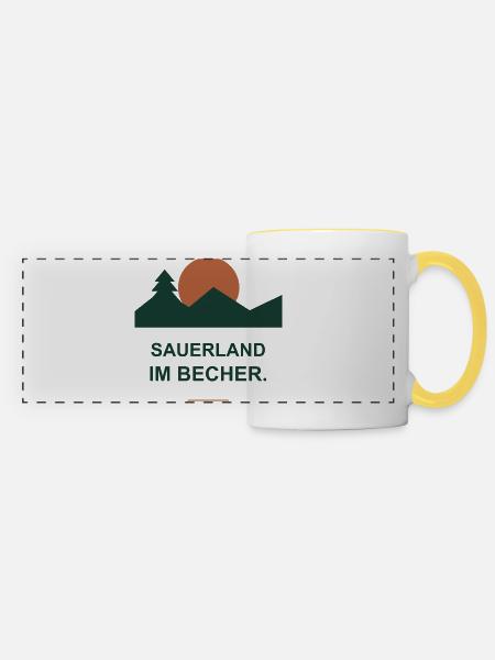 Sauerland im Becher - Panoramatasse - Weiß/Gelb