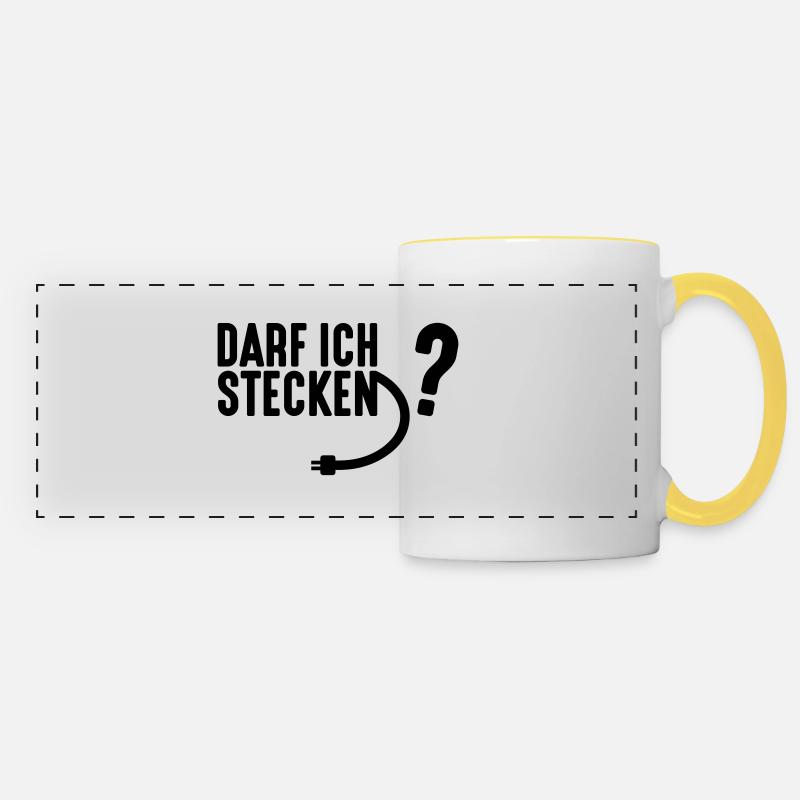 Darf Ich Stecken? - Panoramatasse - Weiß/Gelb