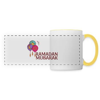 Ramadan Mubarak/Eid /Muslim /Islam/Allah - Panoramic Mug - white/yellow - Front