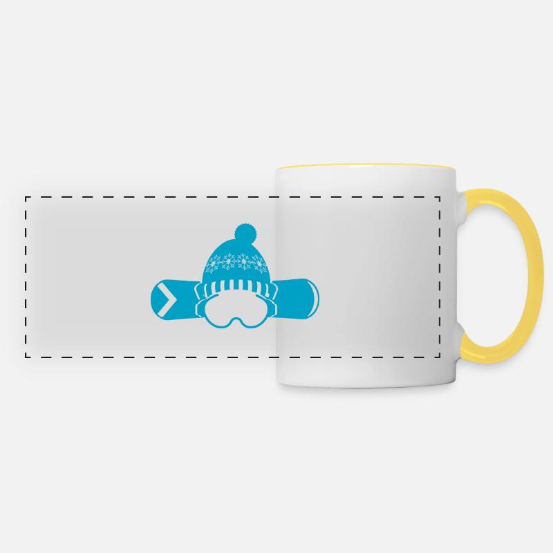 Snowboard Snowboarder - Panoramic Mug - white/yellow