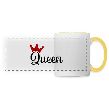 Queen with Crown - Panoramic Mug - white/yellow - Front