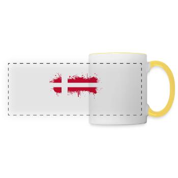 Danemark Europe Drapeau danois symboles nationaux norden - Mug panoramique contrasté et blanc - blanc/jaune - Devant