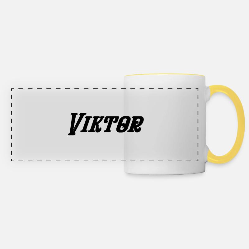 Viktor - Mug panoramique contrasté et blanc - blanc/jaune