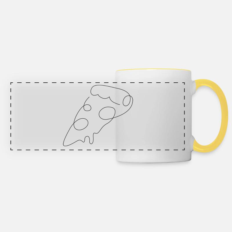 Pizza One line - Panoramic Mug - white/yellow