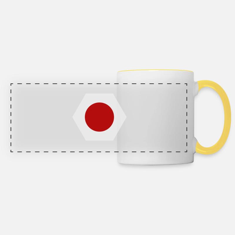 japan flag - Panoramic Mug - white/yellow