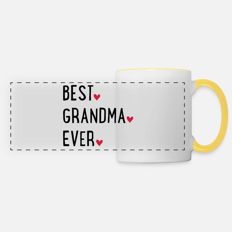 Grand-mère - Mug panoramique contrasté et blanc - blanc/jaune