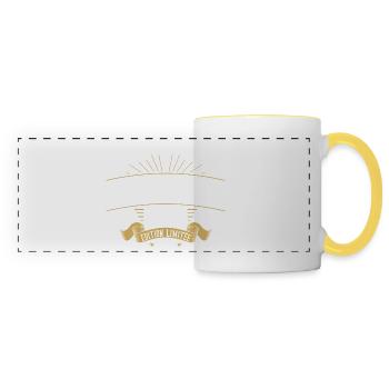 67 Ans Anniversaire Vintage Né(e) en Juillet 1955 - Mug panoramique contrasté et blanc - blanc/jaune - Devant