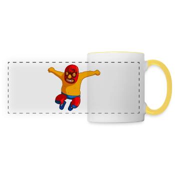 lutteur de lutte boxeurs sumo boxing23 - Mug panoramique contrasté et blanc - blanc/jaune - Devant