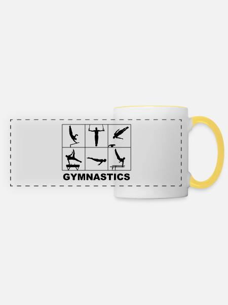 Gymnastics, Gymnastics Men - Panoramic Mug - white/yellow