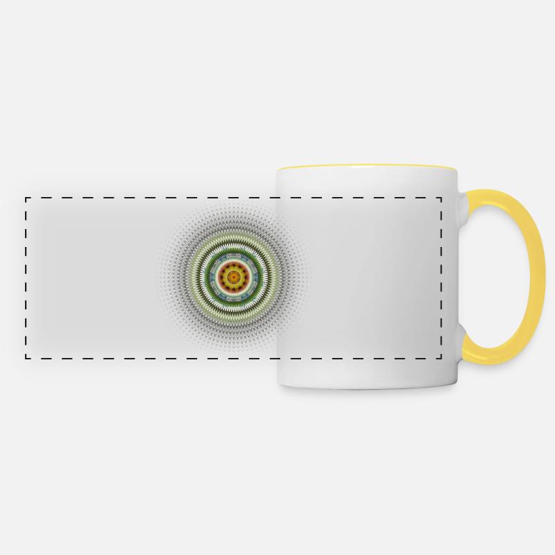 MANDALA - Mug panoramique contrasté et blanc - blanc/jaune