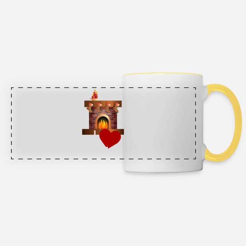 I LOVE HYGGE - Panoramic Mug - white/yellow