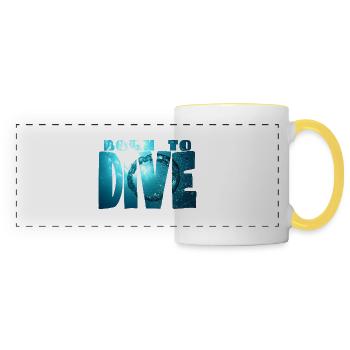 born to dive - Panoramic Mug - white/yellow - Front