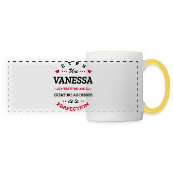 VANESSA PARFAITE - NOM VANESSA - Mug panoramique contrasté et blanc - blanc/jaune - Devant