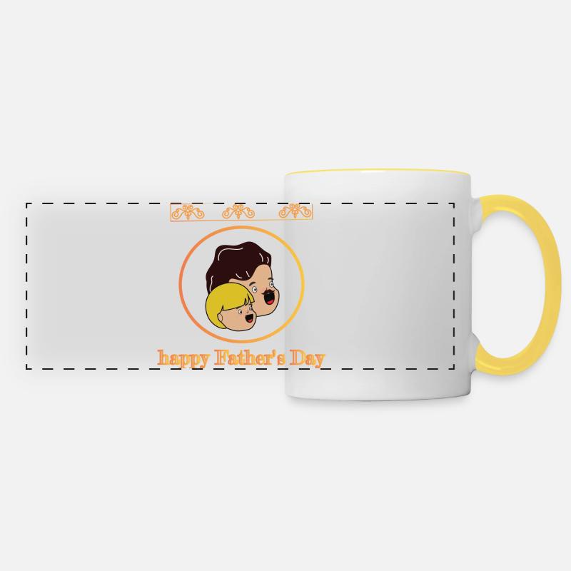 Happy Father's Day - Panoramic Mug - white/yellow