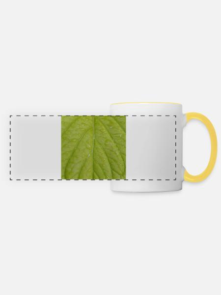 Green leaf - Panoramatasse - Weiß/Gelb