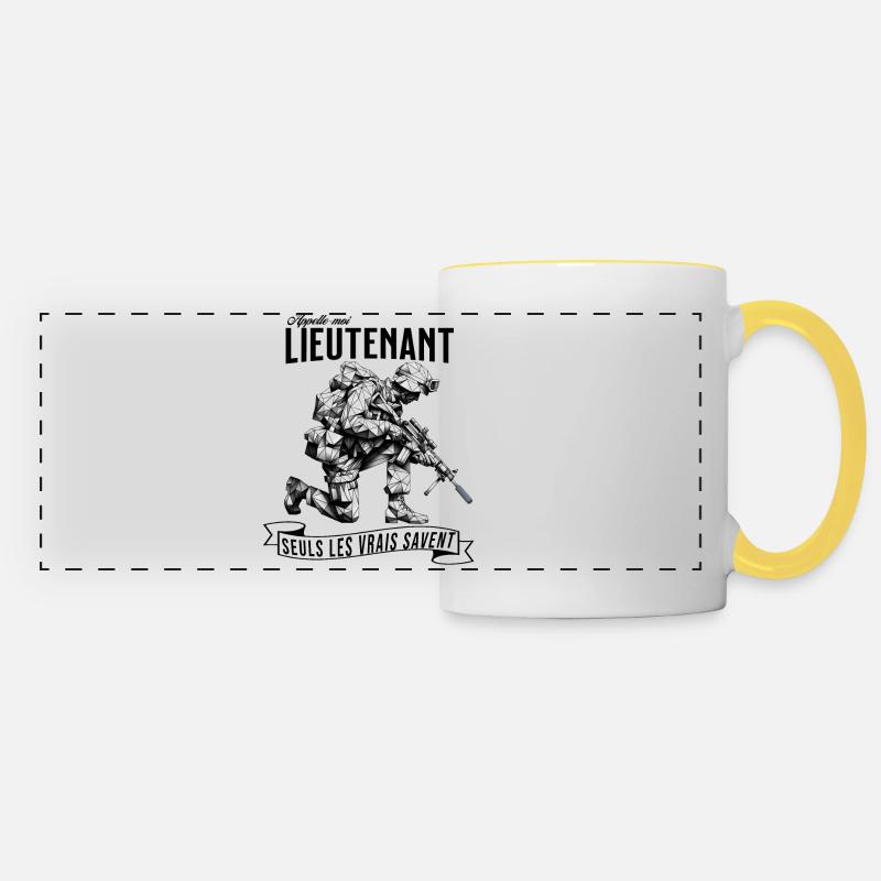 Appelle-moi Lieutenant - Mug panoramique contrasté et blanc - blanc/jaune