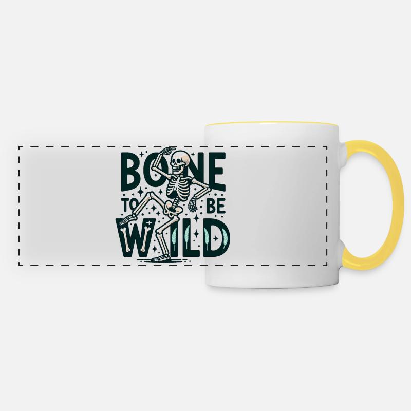 Bone to be wild - Panoramic Mug - white/yellow