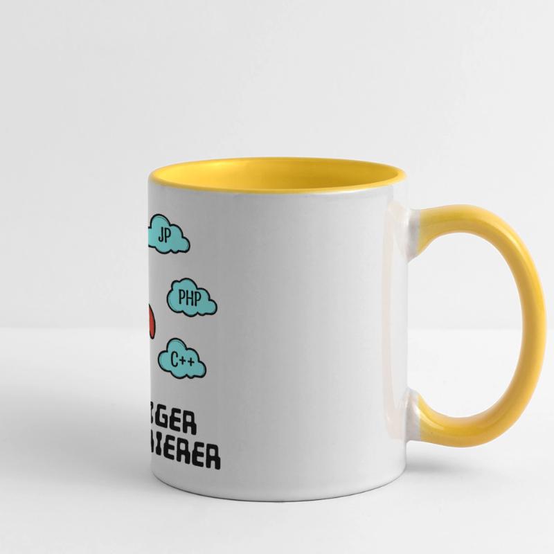 Développeur de code CSS Programmeur C++ Java Php Mug panoramique contrasté et blanc