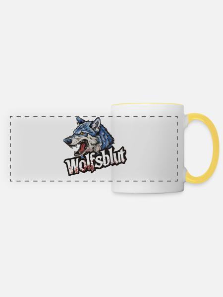 Wolfsblut Werwolf Logo - Panoramatasse - Weiß/Gelb